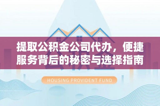 龙海提取公积金公司代办，便捷服务背后的秘密与选择指南