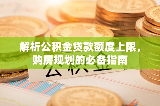 龙海解析公积金贷款额度上限，购房规划的必备指南