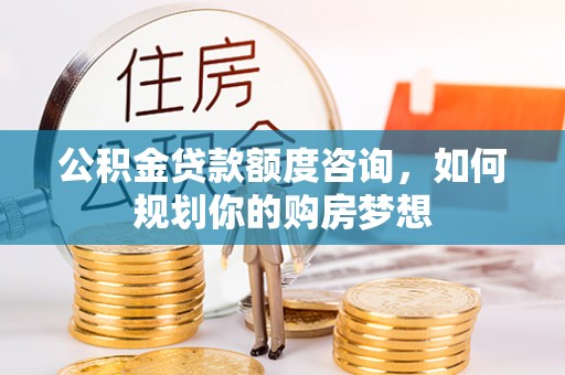 龙海公积金贷款额度咨询，如何规划你的购房梦想